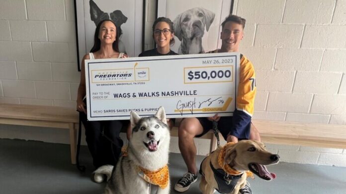 Juuse-Saros-Preds-Foundation-Raise-50000-for-Wags-and-Walks-Nashville Juuse Saros, Preds Foundation Raise $50,000 for Wags and Walks Nashville