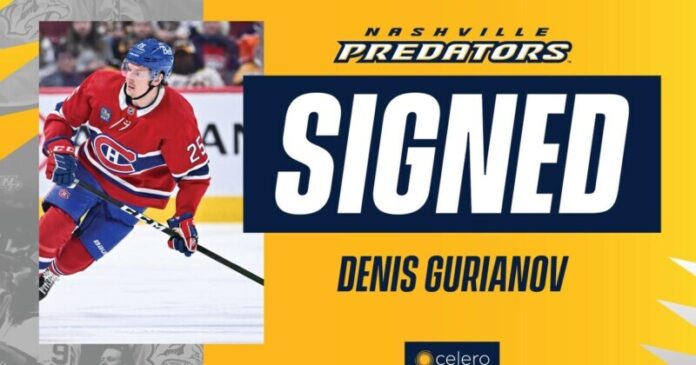 Predators-Sign-Denis-Gurianov-to-One-Year-850000-Contract Predators Sign Denis Gurianov to One-Year, $850,000 Contract