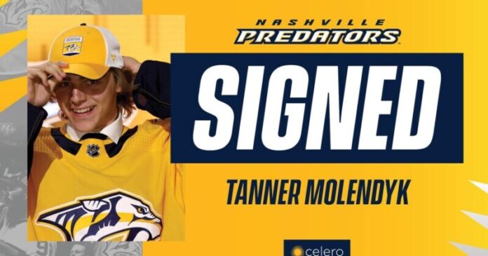 Predators-Sign-Tanner-Molendyk-to-Three-Year-Entry-Level-Contract Predators Sign Tanner Molendyk to Three-Year, Entry-Level Contract