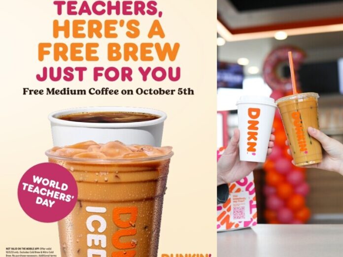 dunkin-free-coffee-world-teacher-day dunkin free coffee world teacher day