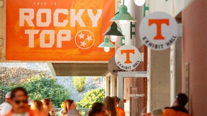 KNOXVILLE, TN - September 15, 2023 - Rocky Top Sign before the game between the Arkansas Razorbacks and the Tennessee Volunteers at Regal Soccer Stadium in Knoxville, TN. Photo By Emma Ramsey/Tennessee Athletics