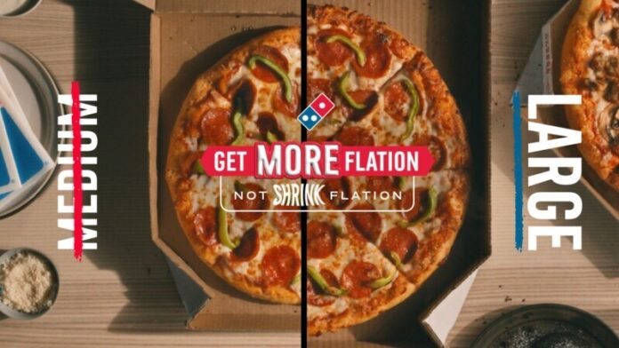 Domino’s Pizza Inc. (NYSE: DPZ). The largest pizza company in the world is taking a stand against shrinkflation by giving customers more food for the same price. Introducing MOREflation