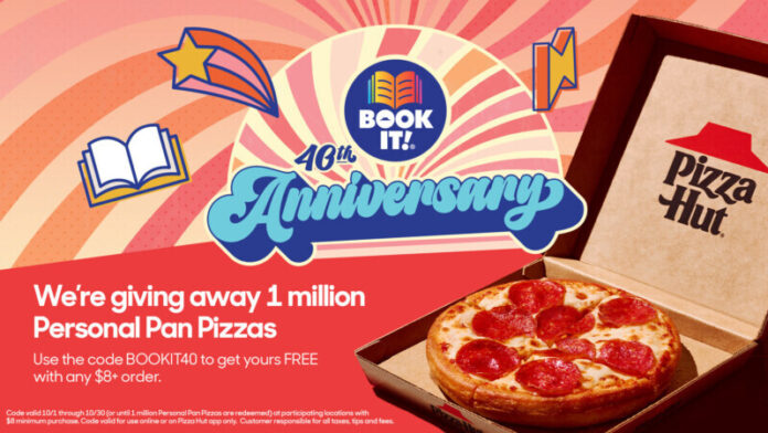 BookItAnniversary-PR-7sh Pizza and reading enthusiasts alike can use the code "BOOKIT40" at checkout