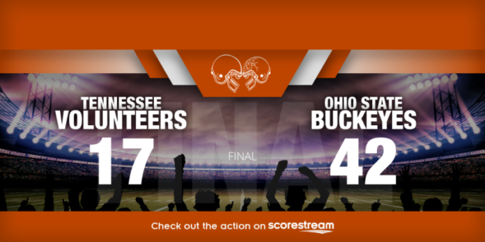 he Tennessee Volunteers' historic College Football Playoff appearance ended in disappointment as they fell 42-17 to Ohio State