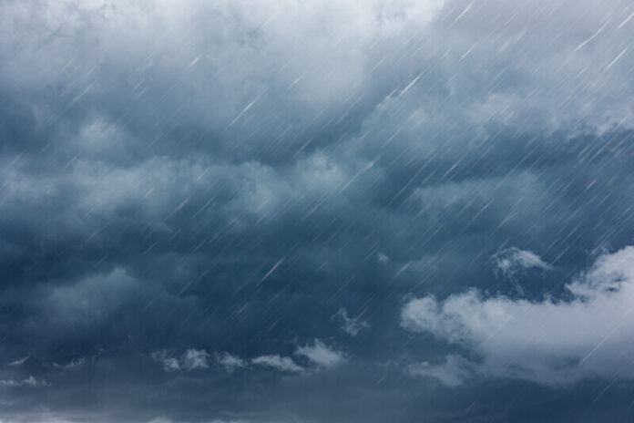 raining dark cloudy storm cloud nature in rainy season