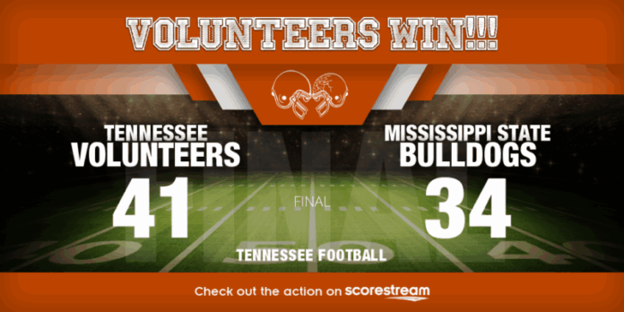 #15/15 Vols Outlast Mississippi State in Overtime Thriller, 41-34