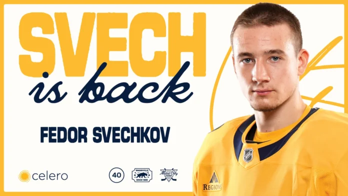 preds sign first round pick Predators Sign Fedor Svechkov to Two-Year, $2.5 Million Contract