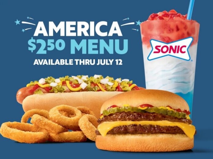 sonic America 250 menu sonic America 250 menu