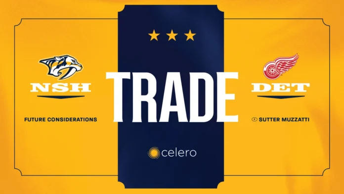 Predators Trade Sutter Muzzatti to Detroit for Future Considerations