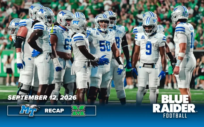Blue Raiders fall on the road to Marshall Photo Credit MTSU Athletic Communications