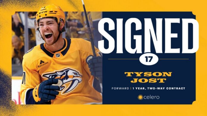 Predators Sign Tyson Jost to One-Year, Two-Way Contract Predators Sign Tyson Jost to One-Year, Two-Way Contract
