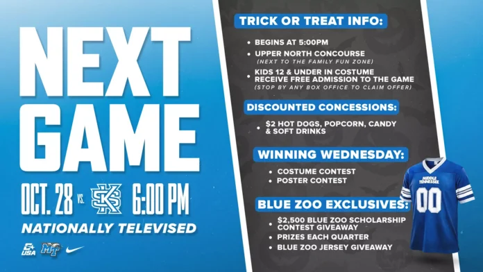 Blue Raiders bring the fun for Halloween at Floyd Stadium Blue Raiders bring the fun for Halloween at Floyd Stadium