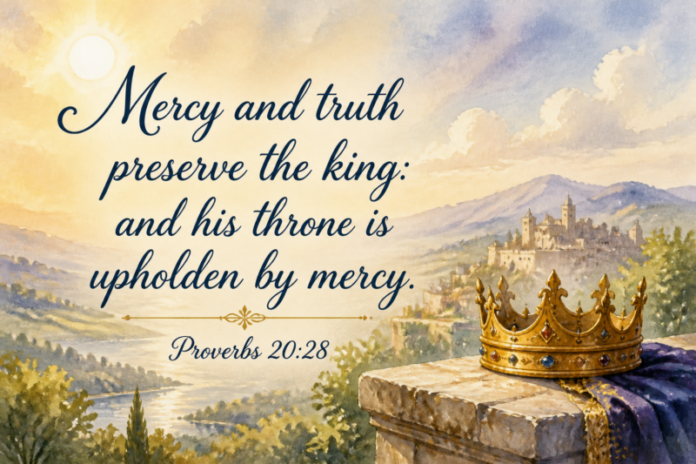 bible-verse-proverbs-2028-2026-10-31 Devotional image for Proverbs 20:28