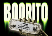 Chipotle Boorito Returns With $6 Entrées on Halloween Chipotle Rewards members who visit a Chipotle restaurant in costume from 3 p.m. to close on October 31 can score a $6 entrée.