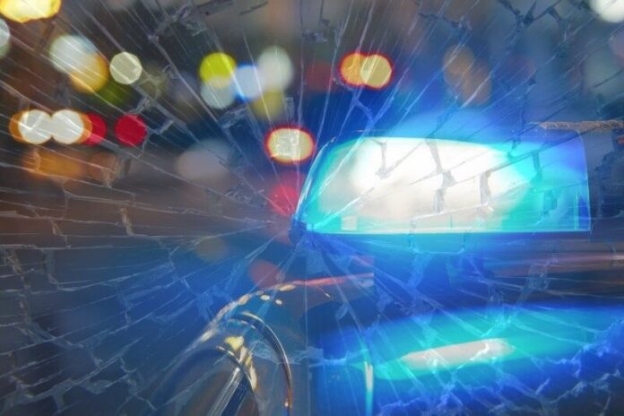 police-lights-cracked-glass